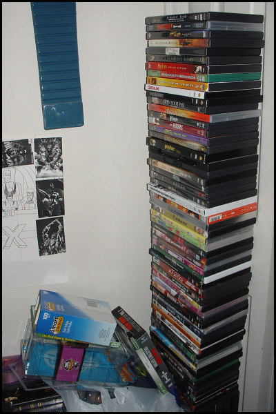 stacked DVD cases